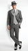 Men’s Grey Pinstripe 1920s Gangster 3 Piece Suit, Contrast Lapel Vintage Formal Suit for Parties, Prom, Weddings, and Theme Events