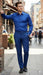 Men’s Royal Blue Satin Dress Shirt – Luxury Long Sleeve Formal Shirt for Parties, Weddings, and Business Wear
