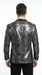 Men’s Black and Charcoal Gray Snakeskin Print Blazer, Animial Exotic Skin Alligator Crocodile Texture