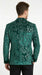Men’s Emerald Green Paisley Tuxedo Dinner Jacket with Black Lapel, Formal Prom Wedding Party Blazer