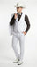 Men’s White Western Cowboy 3 Piece Tuxedo Suit, Formal Wedding Prom Groom Suit Set