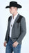 Men’s Dark Charcoal Western Blazer with Black Suede Yokes, Cowboy Sport Coat for Ranch Wedding and Country Events By Platini