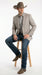 Mens Textured  Light Grey Western Blazer – Cowboy Style Casual Sport Coat for Men Classic Western Jacket