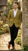 Men’s Mustard Gold Yellow Houndstooth Blazer Jacket, Check Pattern Formal Sport Coat for Weddings, Prom, Business 2 Buttons Modern Fit