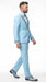 Mens Light Blue 3 Piece Prom Tuxedo – Sky Blue Formal Suit with Sequin Lapel Wedding Party Tuxedo Set in Baby Blue