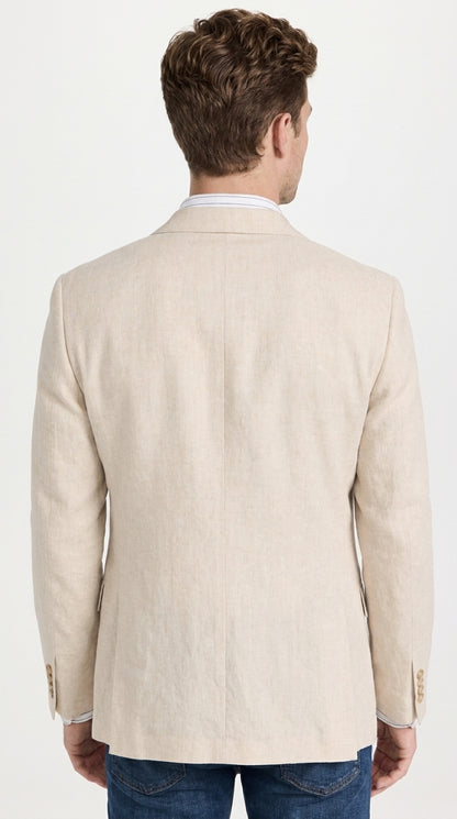 Men’s Light Tan Sport Coat – Classic Two-Button Casual Blazer for Business, Weddings & Smart Casual Wear Modern Fit Linen Fabric