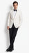Men’s Vintage Hollywood Ivory Tuxedo – Black Shawl Lapel Wedding, Prom and Formal Dinner Jacket with Black Pants