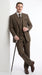 Men’s Edwardian Brown Plaid 3-Piece Suit – Vintage Double-Breasted Vest Wedding and Formal Suit