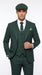 Men’s Hunter Green Pinstripe 3-Piece Suit – Vintage Wedding, Prom and Formal Suit with Matching Vest