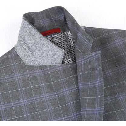 293-25 Men's Classic Fit Checked Suits - Image 5
