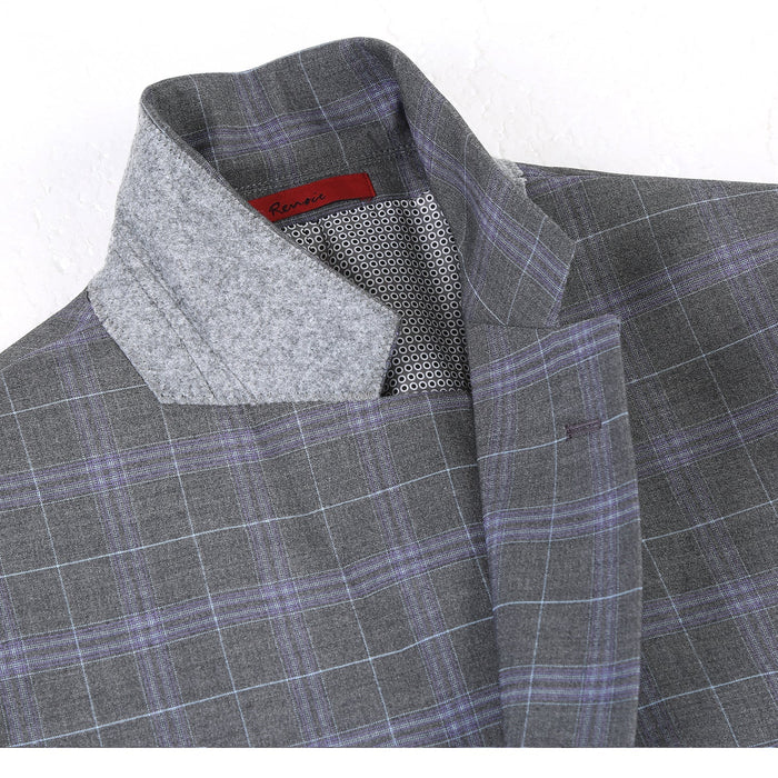293-25 Men's Classic Fit Checked Suits - Image 5