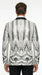 Men’s White and Black Patterned Tuxedo Blazer – Luxury Designer Dinner Jacket for Wedding, Prom and Formal Events New Year Christmas Holiday