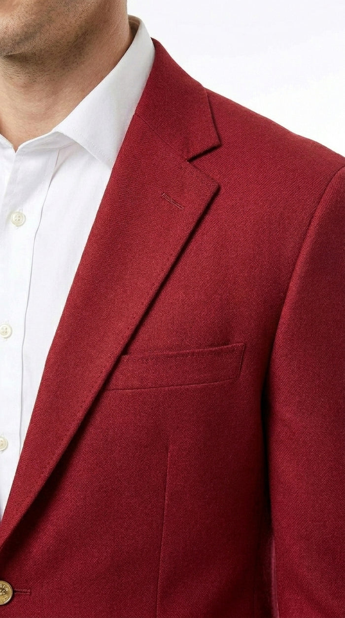 Men’s Burgundy Wine Maroon Dress Casual Blazer with Notch Lapel, Designer Fashion Sportscoat