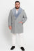 Men’s Light Grey Double Breasted Overcoat with Faux Fur Shawl Collar – Winter Luxury Coat Wool Fabric
