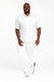 Men’s White Embroidered Guayabera Two-Piece Set – Short Sleeve Shirt and Pants