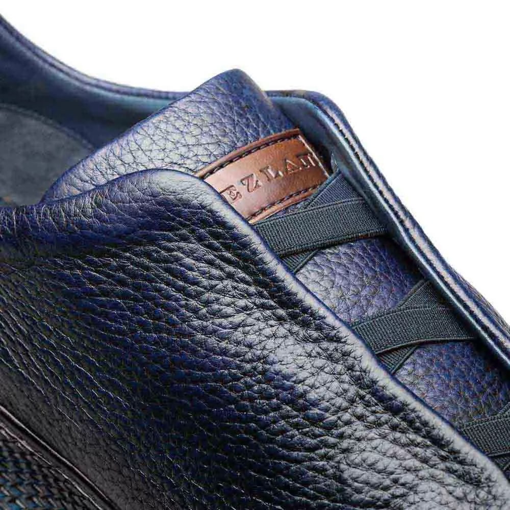 Mens Exotic Sneakers - Alligator Sneakers By Brand  in Color Navy - Image 3
