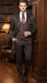 Men’s Chocolate Brown Textured 3-Piece Suit – Luxury Double-Breasted Vest Formal Set