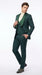 Mens Hunter Green Wedding Tuxedo Suit – Paisley Pattern Three Piece Formal Suit Set with Shawl Lapel for Groom, Prom in Emerald green