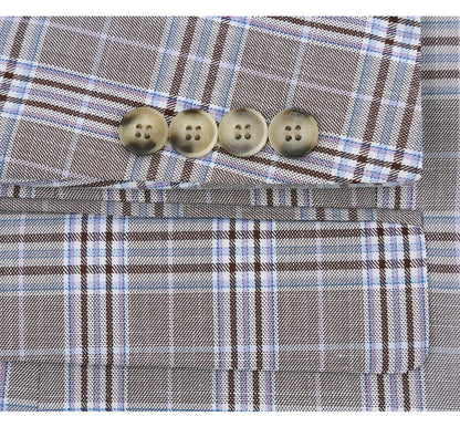 292-7 Men's Slim Fit 2-Piece Single Breasted Check Dress Suit - Image 5