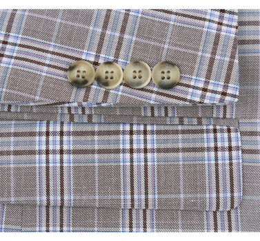 292-7 Men's Slim Fit 2-Piece Single Breasted Check Dress Suit - Image 5