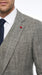 Vitali Brand Men’s Grey Textured Patterned 3 Piece Suit – Modern Fit Checkered Sharkskin with Blazer, Vest & Trousers, Business Wedding