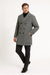 Mens Grey Plaid Double-Breasted Overcoat with Black Faux Fur Collar – Classic Winter Peacoat