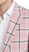 Men’s Pink Plaid Suit with Check Pattern Blazer and Matching Pants, Formal Wedding Party Dress Suit