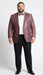 Men’s Burgundy and Black Snakeskin Print Blazer – Alligator Crocodile Sport Jacket Exotic Skin