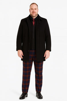 Mens Black Wool Overcoat – Classic Single-Breasted Winter Coat for Business and Formal Wear - Image 5