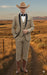 Men’s Western Cowboy Suit – 3-Piece Tan Tuxedo with Black Lapel, Vest, and Pants Beige  Color