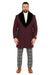 Mens Purple Wool Overcoat with Black Faux Fur Collar – Luxury Winter Dress Coat for Formal and Casual Wear