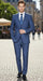 Mens Indigo Navy Blue Windowpane Check Suit – Classic 2-Piece Formal Business and Wedding Wear Set in Cobalt Blue