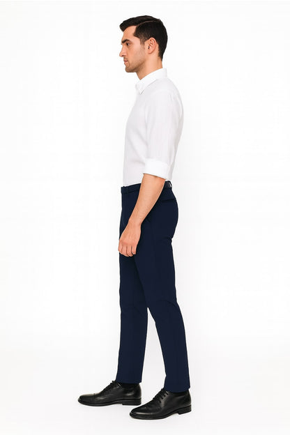 Men’s White - Long Sleeve Roll-Up Casual Dress Shirt