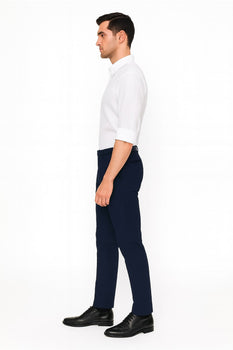 Men’s White Linen Button Down Shirt – Long Sleeve Roll-Up Casual Dress Shirt