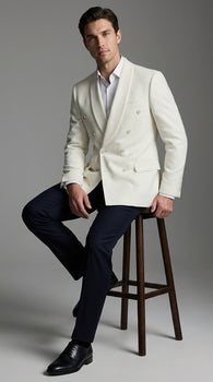 Mens Ivory Dinner Jacket Blazer – Elegant Ivory Cream Off White Formal Blazer Wedding Tuxedo Jacket Evening Wear