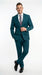 Discounted Sale Clearance Men's Two Buttons Dark Teal 2-piece suit Flat Front Pants