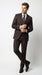 Men’s Tiglio Italian Brown Suit with Two Button Blazer and Matching Pants, Formal Business Wedding Suit