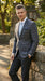 Mens Charcoal Gray with Blue Plaid Pattern Blazer Jacket – Classic Check Pattern Sport Coat for Business, Office, and Smart Casual Wear