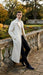 Mens Off-White Long Trench Coat – Overcoat with Classic Clean Design Duster Maxi Coat in Ivory Color