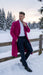 Men’s Hot Pink Wool Blend Overcoat – Topcoat Carcoat Winter Fabric