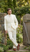 Men’s Ivory Tuxedo Suit with Satin Notch Lapel – Formal Wedding and Evening Wear Suit in Cream Off White Color