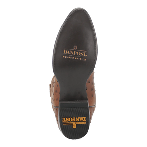 Dan Post Men's Tempe Full Quill Ostrich Round Toe Boots - Saddlebrown