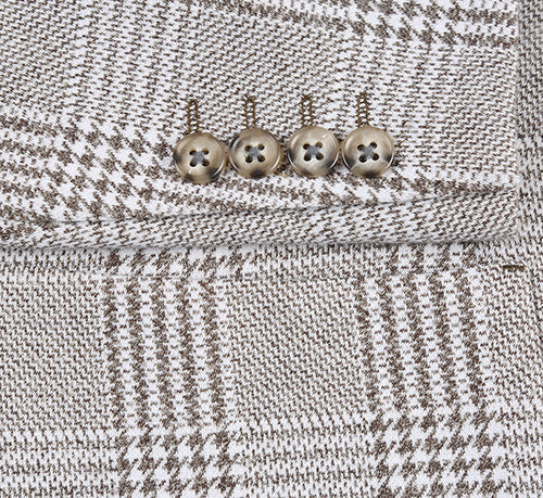 Half Canvas Slim Fit Blazer in Plaid Gray - Image 5