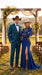 Men’s Teal Blue Western Tuxedo Suit, 3 Piece Cowboy Formal Wedding Prom Suit with Black Shawl Lapel Saphire
