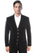 Mens Black Blazer - Men's Five Button Vintage Style Velvet Coat in Black