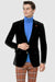 Mens Black Blazer - Mens Two Button Modern Fit Velvet Blazer in Black