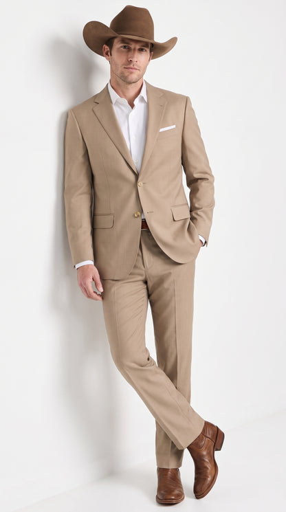 Men’s Tan Country Wedding Suit – Beige Groom Suit for Rustic & Outdoor Weddings