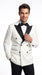 Men’s Vintage Hollywood Ivory Double-Breasted Tuxedo – Black Peak Lapel Wedding and Formal Suit