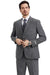 Men's Stacy Adams Vested Vintage Herringbone Tweed Suit in Grey