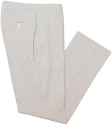 Mens Seersucker Pants - Summer Casual Pinstripe Modern Fit in Color Tan